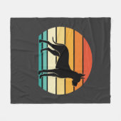 Great Dane Retro Zonsondergang Honden Silhouet Fleece Deken (Voorkant (Horizontaal))