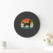 Great Dane Retro Zonsondergang Honden Silhouet Grote Klok (Huis)