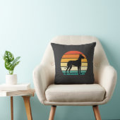 Great Dane Retro Zonsondergang Honden Silhouet Kussen (Stoel)