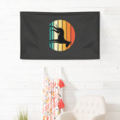 Great Dane Retro Zonsondergang Honden Silhouet Spandoek (Insitu)