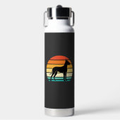 Great Dane Retro Zonsondergang Honden Silhouet Waterfles (Voorkant)