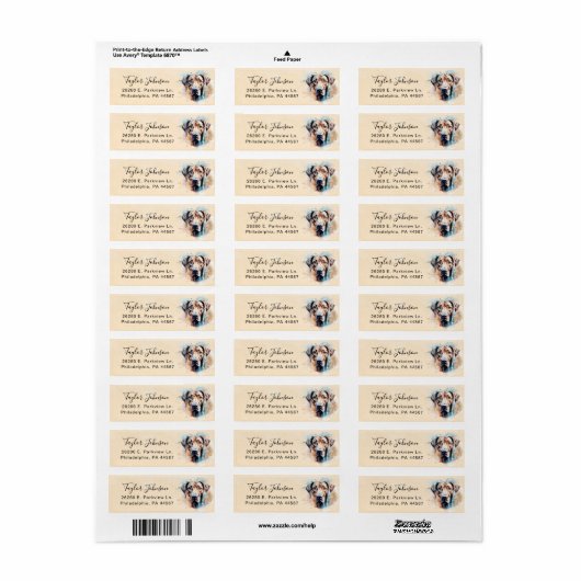Great Dane Return Address Label (Full Sheet)