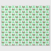 Great Dane Rode Kersthond & Groene Strik Witte Cadeaupapier (Vlak)
