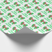 Great Dane Rode Kersthond & Groene Strik Witte Cadeaupapier (Hoek)
