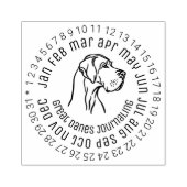 Great Dane ronde eeuwigdurende kalender  Rubberstempel (Afrduk)