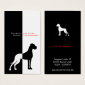 Great Dane Rood Zwart Wit Visitekaartje (Voorkant /achterkant)