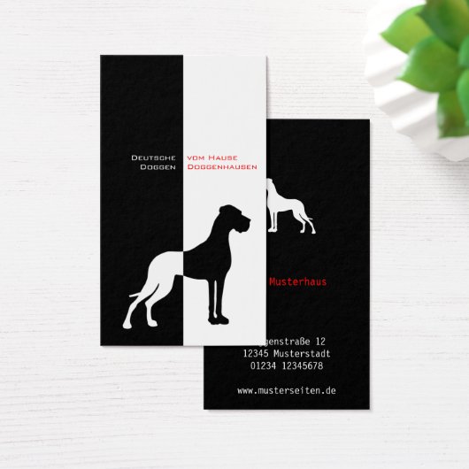Great Dane Rood Zwart Wit Visitekaartje (Bureau)