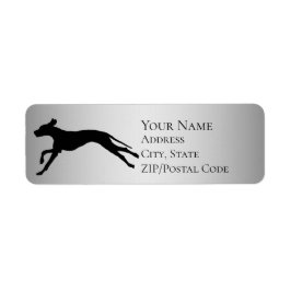 Great Dane Runing Silhouette Return-adres Etiket