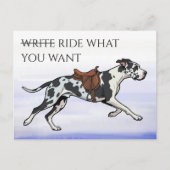 Great Dane Schrijf of Ride Briefkaart (Voorkant)