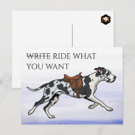 Great Dane Schrijf of Rij Briefkaart
