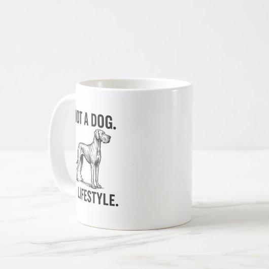 Great Dane Shirt – “Not a Dog. A Lifestyle.” Funny Koffiemok (Voorkant links)