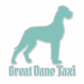 Great Dane Silhouet transparant Sticker (Voorkant)