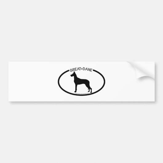 Great Dane Silhouette Black Bumpersticker (Voorkant)