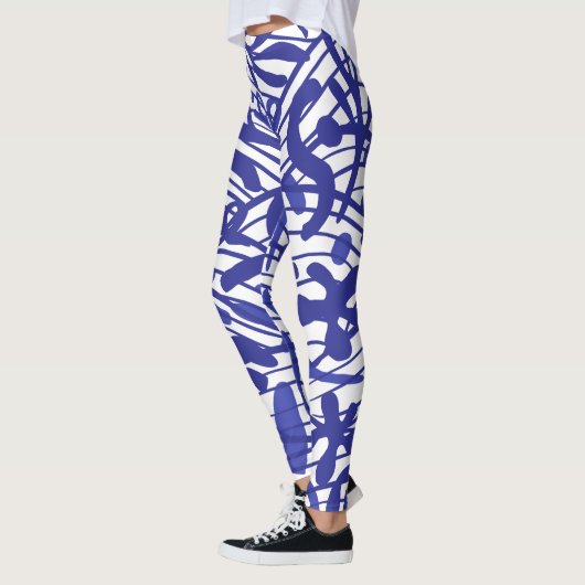 Great Dane Silhouette blauw Patroon Leggings (Links)