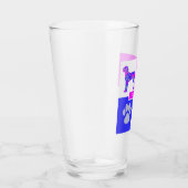 Great Dane Silhouette Dog & Paw Pink Blue Square Glas (Rechts)