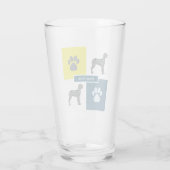 Great Dane Silhouette Dog & Paw Y&B Grid Glas (Achterkant)