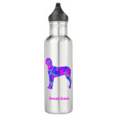 Great Dane Silhouette Dog Pink & Blue Waterfles (Rechts)
