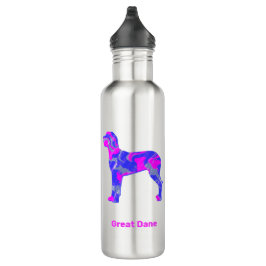 Great Dane Silhouette Dog Pink & Blue Waterfles