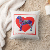 Great Dane Silhouette Dog Red Heart Moederdag Kussen (Deken)