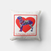 Great Dane Silhouette Dog Red Heart Moederdag Kussen (Voorkant)