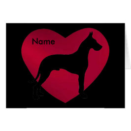 Great Dane Silhouette in Red Heart