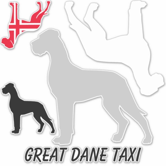 Great Dane Silhouette Sticker (Voorkant)