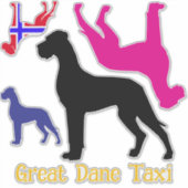 Great Dane Silhouette transparante Sticker (Voorkant)
