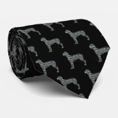 Great Dane Silhouette Yellow & Black Grid Stropdas (Opgerold)