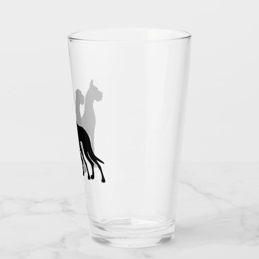 Great Dane Silhouettes Beer Glas (Links)
