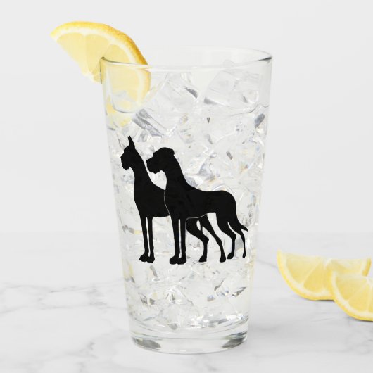 Great Dane Silhouettes Bierglas Glas (Voorkant ijs)