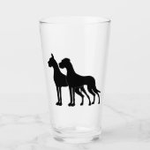 Great Dane Silhouettes Bierglas Glas (Voorkant)