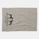 Great Dane Silhouettes met Heart Passen getrouwd C Theedoek (Horizontaal)