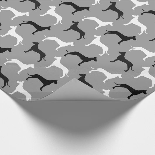 Great Dane Silhouettes Pattern Cadeaupapier (Hoek)