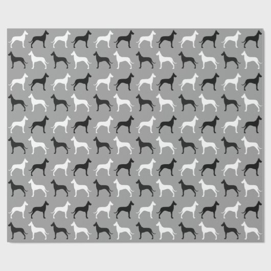 Great Dane Silhouettes Pattern Cadeaupapier (Vlak)