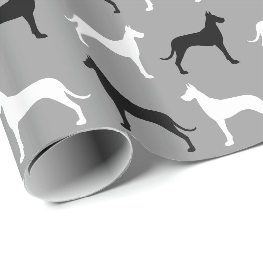 Great Dane Silhouettes Pattern Cadeaupapier (Rol Hoek)