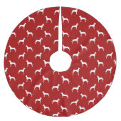 Great Dane Silhouettes Pattern Red Kerstboom Rok (Voorkant)