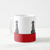 Great Dane Sit Black UC Koffiemok (Voorkant links)