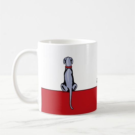 Great Dane Sit Blue UC Coffee Mok (Links)