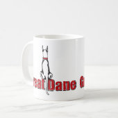 Great Dane Sit White Koffiemok (Voorkant links)