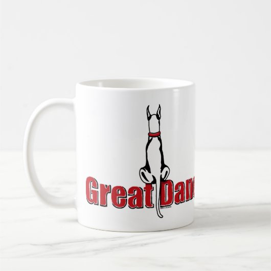 Great Dane Sit White Koffiemok (Links)