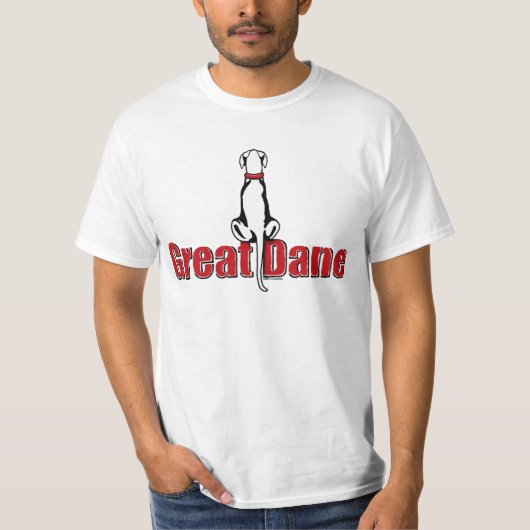 Great Dane Sit White UC T-shirt (Voorkant)