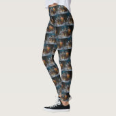 Great Dane Sneeuw Slede Kerst Decoratie Leggings (Links)