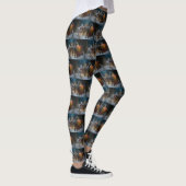 Great Dane Sneeuw Slede Kerst Decoratie Leggings (Rechts)