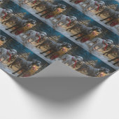Great Dane Sneeuw Sleebellsen Kerst Decoratie Cadeaupapier (Hoek)