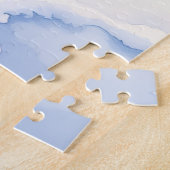 Great Dane Snowy Cabin Santa Hat Christmas Art Legpuzzel (Zijkant)