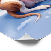 Great Dane Snowy Cabin Santa Hat Christmas Art Perfect Poster (Hoek)