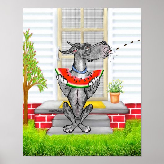 Great Dane SPIT Merle Poster (Voorkant)