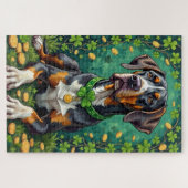Great Dane St. Patrick's Day GeluksHond Legpuzzel (Horizontaal)