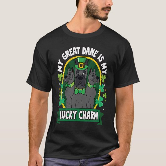 Great Dane St Patricks Lucky Charm Mom Dad T-shirt (Voorkant)