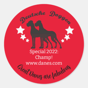 Great Dane statement ronde sticker